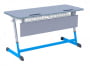 Парта двухместная регулируемая по высоте NOMAD с антивандальной  полиуретановой кромкой (рост 3-7) Голубой/Серый_3680804