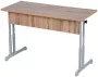 Парта двухместная с прямыми углами (рост 3-7) Дуб Вотан/Металл Серый_3682455