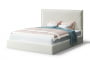 Кровать МИРА 2000*1600мм (без опор), велюр Бренди лайт 02 (серо-белый), (б/основания, б/матраса)_885564