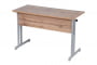 Парта двухместная с прямыми углами (рост 6) Дуб Вотан/Металл Серый_3682470
