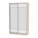 Шкаф-купе B-220х135х60-1(ДСС-Белый-D8D8)_357863