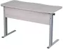 Парта двухместная (рост 6) эргономичная Клен Танзау/Металл Серый_3682538