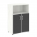 Шкаф Ялта LT.ST-2.2 R black Снежная Патина/Стекло Black 800*450*1195_3881464