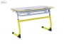 Парта двухместная регулируемая по высоте SMARTY с антивандальной  полиуретановой кромкой (рост 3-5) Желтый/Серый_3680424