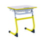 Парта одноместная регулируемая по высоте SMARTY 600х500  с антивандальной  полиуретановой кромкой (рост 3-5) Желтый/Серый_3680831