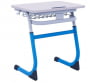 Парта одноместная регулируемая по высоте SMARTY 600х500 с углом наклона столешницы (рост 5-7) Голубой/Серый_3680858