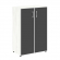 Шкаф Ялта LT.ST-2.4 R black Снежная Патина/Стекло Black 800*450*1195_3881469