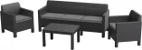 Зона отдыха Orlando set with 3 seat sofa Черный Зона отдыха Orlando set with 3 seat sofa Черный_51797