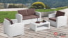 Комплект пластиковой мебели на 4 персоны RATTAN Premium 4 белый  Комплект пластиковой мебели на 4 персоны RATTAN Premium 4 белый _967589
